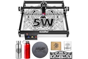 WOXCKER Laser Graviermaschine, 5.5W Lasergravur Maschine, 50W Hochpräzise CNC Laser Cutter, Augenschutz Schnellmontage, Gravieren und Schneiden Holz Metall Glas 400 * 400mm Geeignet für Anfänger