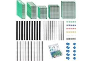 ALAMSCN 100PCS Double Sided PCB Board, PCB Board Prototype Kit 30PCS PCB Prototype Boards 30PCS 40 Pins Male and Female Header Connector for DIY Soldering