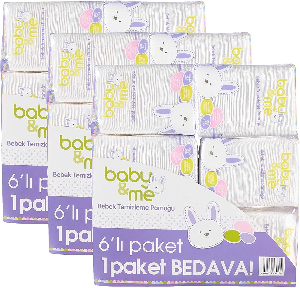 BEBEK YENİDOĞAN TEMİZLEME PAMUĞU 6x60 ADET PAMUK
