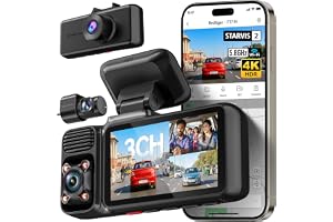 REDTIGER F17 2026 Edition 4K 3 Channel Dash Cam, Upgraded STARVIS 2 IMX675 Sensor, 4K Front+1080P Cabin+1080P Rear, 5.8G WiFi GPS, IR Night View, WDR, 512GB Max (Card Not Included