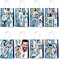 Mukity 24Pcs Argentina Messi Party Gift Bags - Candy Bags, Tote Bags,Miami Messi Party Supplies Gift Bags for Kids - Paper Favor Packs for Adults Birthday Party Decor - 8 Patterns