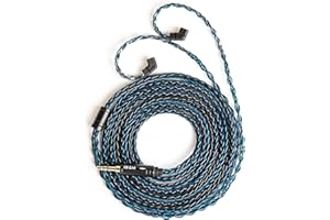 keephifi 2m Cavo 2 metri cuffie per IEM KBEAR ST12 Plus - Cavo per cuffie a 8 fili, 4N OFC intrecciato, 2 m, 2 pin-C, 3,5 mm, per KZ EDX PRO/ZSN PRO/ZS10 PROX (nero-blu, 2PIN-C)