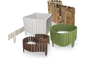 MC.Sammler Rollborder in 5 Größen zur Auswahl | Flexibler Gartenzaun Holz Imprägniert | Länge 200 cm, Höhe: 50cm | Beeteinfassung Holz Beetumrandungen Zaun | Umzäunung für Beete, Garten | Weiß