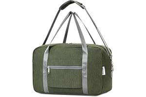 Narwey Bolsa Viaje Ryanair 40x20x25cm Bolsa de Viaje Plegable Equipaje Ligera de Mano Mochila Avion Bolsa de Fin de Semana Bolsa de Deporte Bolsa Equipaje Vacacione 20L(Verde Militar)