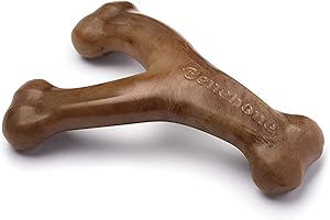 Benebone Wishbone, Juguete para morder, con auténtico beicon Grande, Resistente e indicado para Perros masticadores agresivos, Fabricado en EE. UU.
