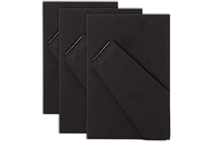 Lupia - Set 3 Pezzi Schienale Universale con Piedino per Cornice Retro Portafoto da tavola, con Cravatta Cerniera Scorrevole, in Fibra di Legno Laccato Colore Nero 15x20 cm