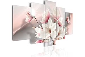 CUADROS B&D XXL murando - Tableau Décoration Nature 200x100 cm 5 Parties - Impression sur Toile Cadre en Bois Salon Chambre Déco Murale Tableaux Maison Bureau Cuisine - Fleur b-A-0217-b-m