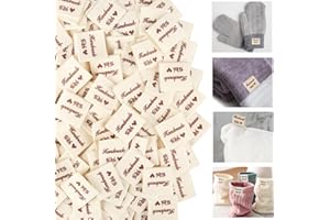 FAMCUCHE Lot de 200 étiquettes faites à la main, étiquettes en tissu à coudre étiquettes en textile Love, étiquettes faites à la main à coudre personnalisées sacs d'école, chapeaux, gants, vêtements,