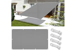 FLYSOUL Toldo Vela de Sombra Rectangular Impermeable 1x3M Toldos Exterior Terraza Protección Rayos UV Resistente al Desgarro para Terraza Balcon Patio Exteriores Jardín con Ojales y Cuerdas de Fijación