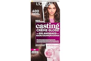 L'Oreal Paris Casting Creme Gloss Coloración sin Amoniaco, Tono 400, Castaño, 1 Unidad, El embalaje puede variar