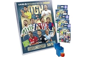 UTOPIA GOODS Panini Pack Cromos Megacracks 2025 2026 con Álbum y Sobres, (No Cromos Eurocopa 2024 ni Adrenalyn), Lamine Yamal, Regalo Caja para Repetidas - LaLiga Ea Sports Oficial (MegaCracks+24)