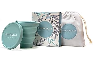 Pure Ella Menstruationstassen-Sterilisator – mikrowellengeeignet, zusammenklappbar und BPA-frei Silikon-Periodenbecher-Reiniger – umweltfreundlich, weibliche Hygiene