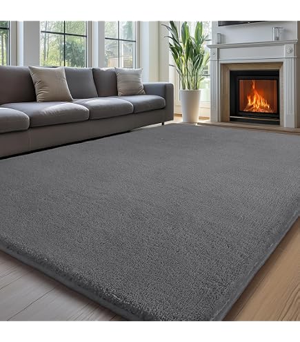 Superweicher Shaggy-Teppich "Sour Lemon" – 140x200 Cm, Grau, Waschbar & Rutschfest