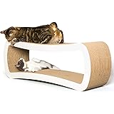 PetFusion Jumbo Cat Scratcher Lounge (99 x 28 x 36 cm, Cloud White). Superior Cardboard & Construction, significantly outlast
