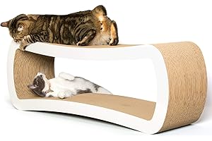 PetFusion Jumbo Cat Scratcher Lounge (99 x 28 x 36 cm, Cloud White). Superior Cardboard & Construction, significantly outlasts cheaper alternatives.