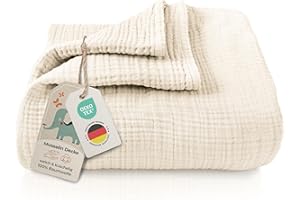 LAYNENBURG koc dziecięcy z muślinu premium 120 x 120 cm – 4-warstwowy ze 100% bawełny – Öko-Tex 100 – do wtulania się lub spania, chusta do spania dla niemowląt, noworodków i dzieci