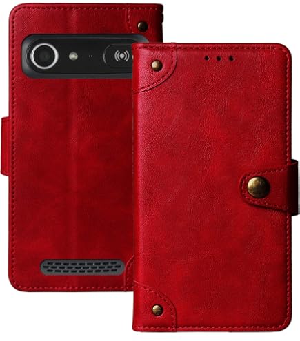 Caseroxx Set Custodia Bookstyle + Protezione Schermo Per Doro 8040/8042 - Finta Pelle Rossa