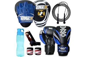 ONEX Boxing Gloves and Focus Pads Set for boys and girls Kids Twins Kickboxing Punching Professional Training - Hook and Jab MMA Punch Thai Strike Bag