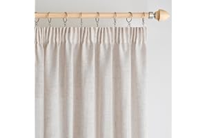 Woaboy Cortinas Lino con Cinta Fruncidora Visillos Dormitorio Ventana Translúcido Cortinas Modernas para Salón Habitación 2 Piezas 140x245cm Blanco