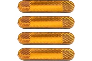 Sariputa 4 Pcs réflecteurs de Moto et vélo - 96 x 24 x 8 mm - Réflecteurs rectangulaires - Réflecteurs latéraux Autocollants - pour Moto, vélo, Scooter - Jaune