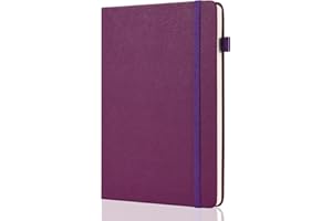 GDMLUP Bullet Journal de Puntos - A5 Cuaderno Punteado - Dotted Journal, 140GSM Papel Grueso, Bolsillo Trasero, 152 Páginas, Tapa Dura, Punteado Cuaderno para Planificación, Notas, Aprender, Morado Oscuro