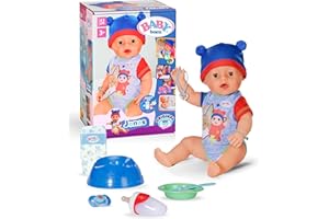 BABY born Jonas - 43 cm große Babypuppe - 10 Funktionen inkl. Accessoires & Strampler - Funktioniert komplett ohne Batterien - Geeignet für Kinder ab 3 Jahren