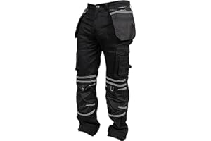 newfacelook Herren Arbeitshose Cargohose Hose Knie Holster Taschen Sicherheits