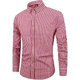 Glowic Men’s Checkered Casual Shirt | Full Sleeve Butto...