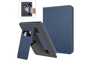 Ayotu Custodia con supporto per Kindle 11a generazione 2022, custodia in pelle PU premium con cinturino da polso, solo per Kindle di base 2022 6 pollici,Blu