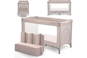 Kikka Boo Lettino da Campeggio SO GIFTED, Culla Neonato da Viaggio 120x60 cm, Fino a 15 kg, Pieghevole, Portatile e Compatto, Borsa da Trasporto, Beige