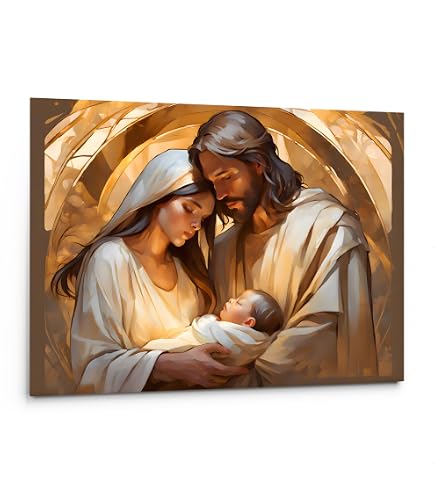 Lupia - Quadro Moderno Capezzale The Kiss Ceramic Sacra Famiglia, Stampa su Pann
