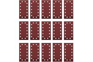 KWB Einhell 15-częściowy zestaw papieru ściernego (akcesoria do szlifierek oscylacyjnych, 15 x papier ścierny, 115 x 230 mm, ziarnistość 5 x 40, 80, 120, mocowanie na rzepy)