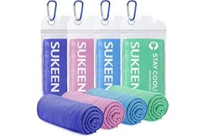 SUKEEN Cooling Towel Microfiber Towel for Instant Cooling Relief, Soft Breathable Chilly Towel Cool Towel for Sports, Yoga, Beach, Golf Towel, Gym Towel, Ice Towel for Neck 100 x 30 cm with Storage Bag
