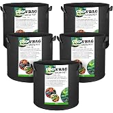 Gemtte 5PCS Plant Bags, 20L Pots, Non-Woven Fabric Plant Pots, Breathable Plant Pots with Handles for Potatoes, Tomatoes and