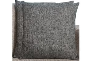 SWJ-SWJSSB Kissenbezüge Aus Leinen - Kissenhülle Groß Quadratisch & Rechteckig, 2er Set Sofa Kissenbezug Mit Reißverschluss, Kissenhülle Für Kopfkissen, Zier - & Sofakissen(Dunkelgrau,70x90 cm Set Of 2)