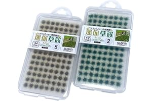 Cayway 208 Stück Static Grass Tuft Selbstklebende Statische Grass Statisches Grasbüschel Miniatursträucher Büsche für Miniatur Tabletop Spiele Modelleisenbahn Geländeb