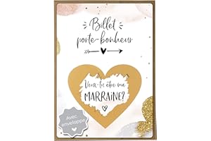 Joli Coon Carte a gratter - Cadeau marraine demande - Veux-tu être ma marraine avec enveloppe