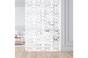 EXNEMEL 12 Pannello Divisorio, Pannelli Divisori Da Appendere In Pvc Con Fiore Di Farfalla per Hotel (Bianco)