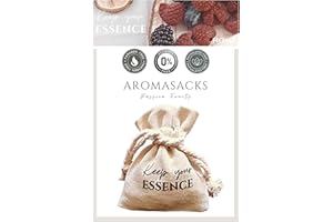KEEP YOUR ESSENCE AROMASACKS HOME - Ambientador Hogar para Armarios y Cajones. Aroma Frutos Rojos Intenso. Duración 8 semanas. Saquito de Lino con Perlas Aromáticas. Esencia Natural 0% Alcohol. Fragancia PASSION FRUITS
