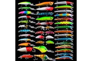 Fishing Lure Set,MKNZOME Artificial Minnow Lure sets Plastic Hardbaits Sinking Crankbait Sea Fishing Topwater Bass Swimbait Lures Set for Carp Trout Pike Perch Salmon