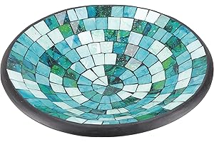 GURU SHOP Guru-Shop Tazón Redondo de Mosaico, Posavasos, Tazón Decorativo, Frutero de Cerámica de Vidrio Hecho a Mano - Diseño 24, Multicolor, Tamaño: Pequeño (Ø 29 Cm), Tazones
