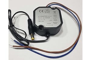 Enterelettronics Micro Alimentatore Stabilizzato 12V 1,5A 18W IP67 per Telecamere Videosorveglianza Stagno con Cavi Alimentazione