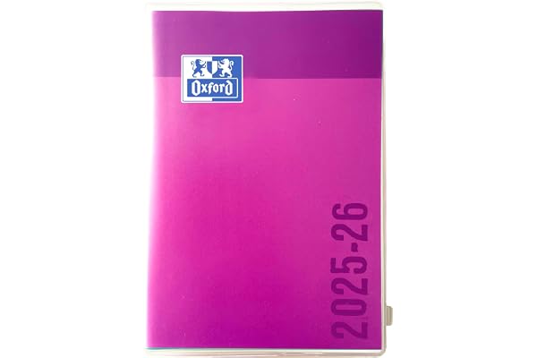 Agenda Scolaire 2025-2026 Oxford Creation Zip 12x18cm 1 jour par page 352 pages Violet