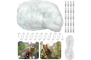 Orixo 10x3 m Filet Chat Balcon, Filet de Protection pour Chat en Nylon, Filet Balcon Chat sans Perçage, Filet de Protection Chat, Résistant aux Morsures et aux UV, pour Balcons Fenêtres et Portes