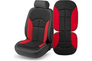 Walser Funda de Asiento de Coche Novara Universal y Almohadilla Protectora en Negro Rojo Protector de Asiento para Coches y Camiones 13446