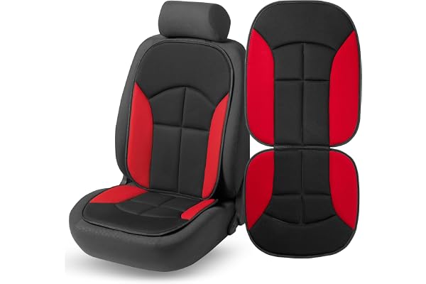 Walser Couvre-siège Novara Couvre-siège Universel et Coussin de Protection en Noir et Rouge Protège-siège pour Voitures et camions 13446