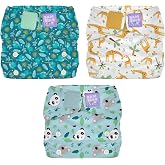 Bambino Mio Miosolo Classic Reusable Diapers 3 Packs (ANIMALS) - All-in-One Cloth Diapers, Washable One Size Diapers, Leak Re