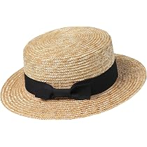 BABEYOND 1920s Brim Boater Hat for Men 