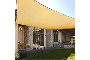 LOVE STORY Toldo Vela de Sombra Rectangular 2.5x3.5m Toldos Exterior Terraza HDPE Transpirable Protección Rayos UV para Terraza Balcon Patio Exteriores,Arena