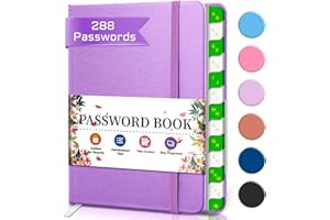 BLESWIN Password Keeper Journal Notebook for Computer & Website Logins Purple